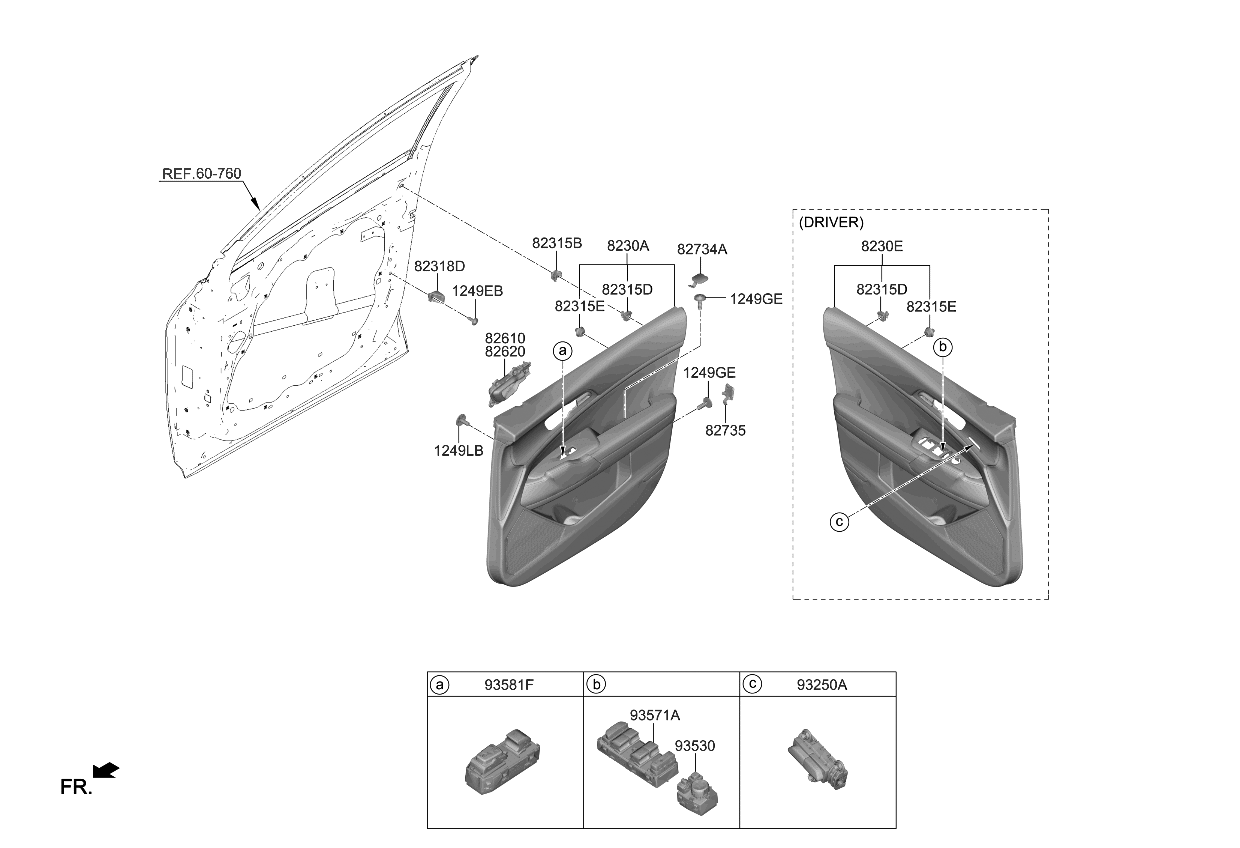 Kia 82715P1000GYT CAP-DR TRIM