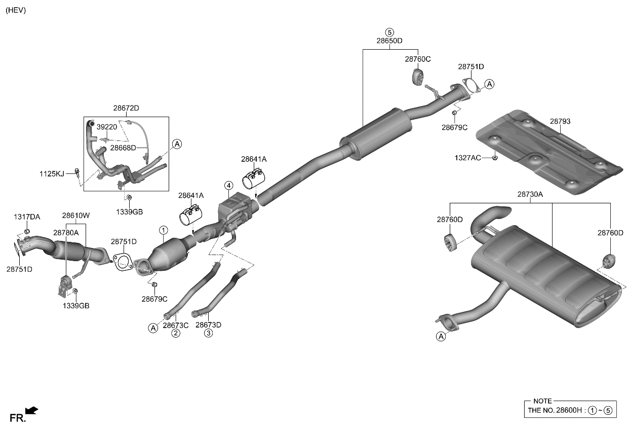 Kia 28610CH540 MUFFLER ASSY-FRONT