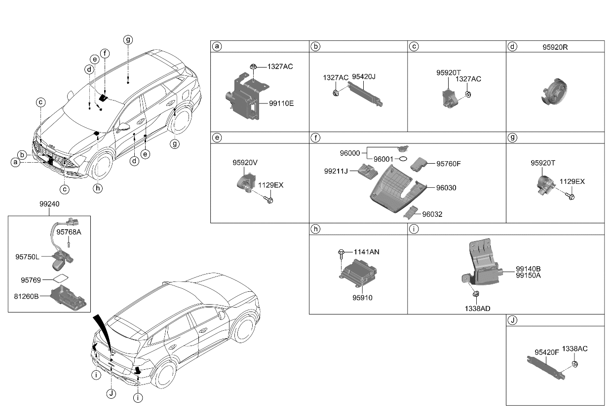 Kia 96032P1000 COVER-MULTI SENSOR B