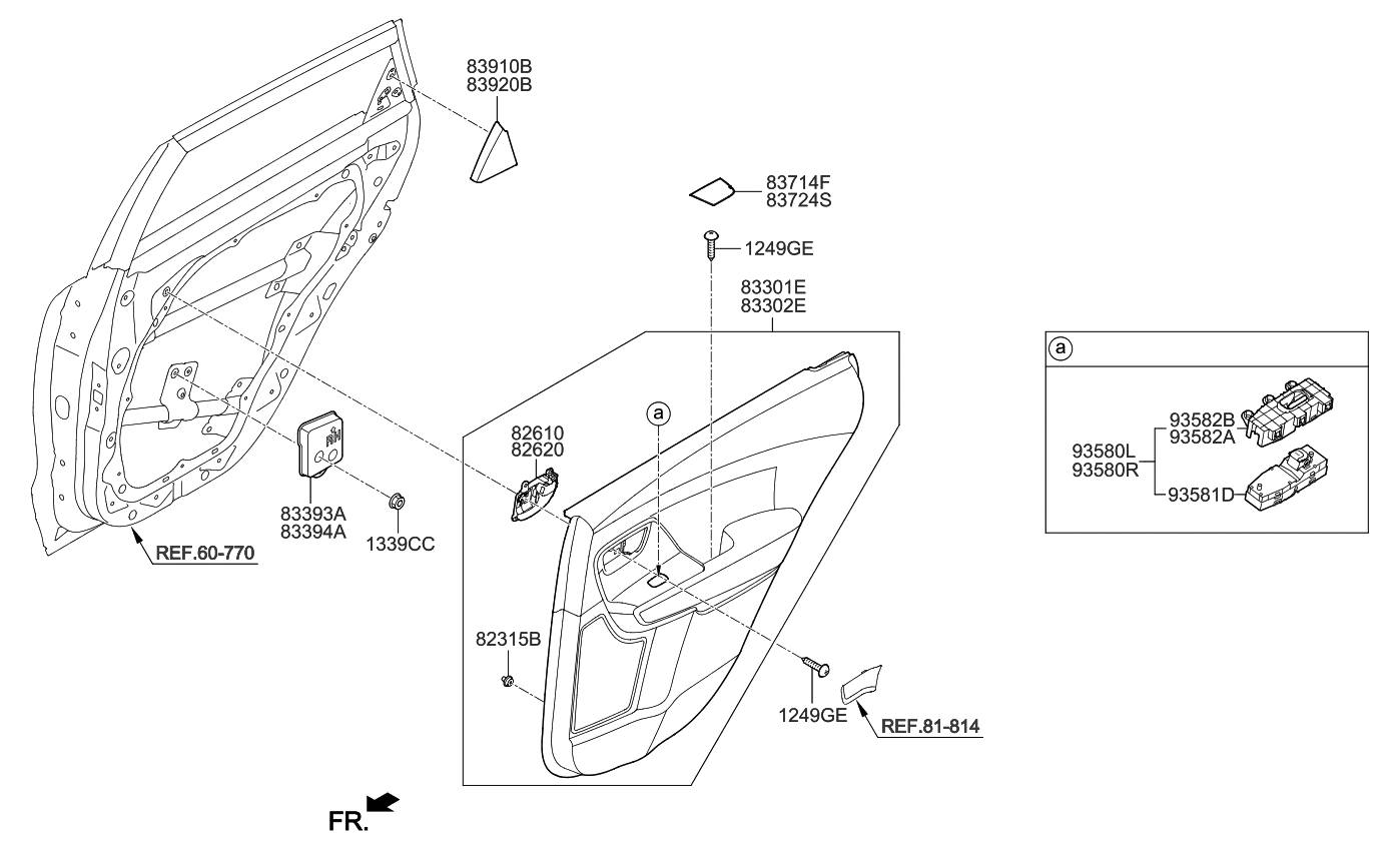 Kia 83306G5060DRR Panel Assembly-Rear Door