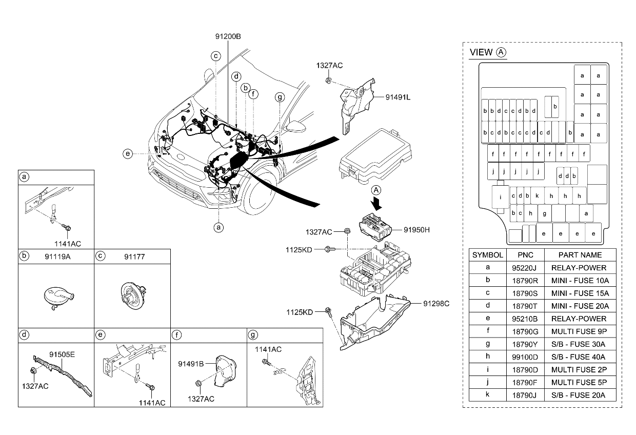 Kia 91250G5192 WIRING ASSY-FRT