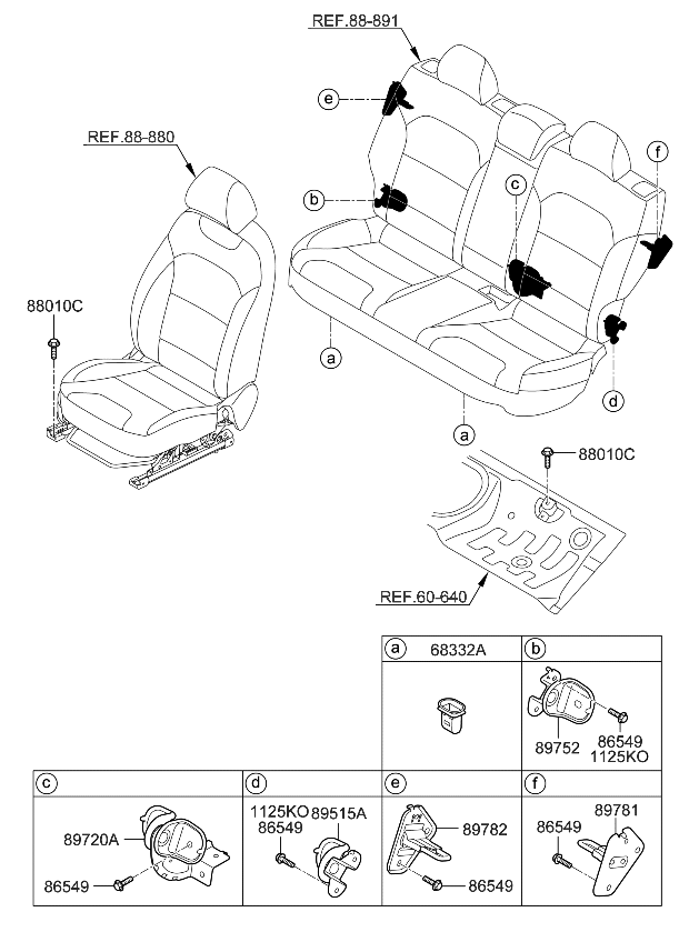 Kia 89779G5000 Striker Assembly-Rear Seat