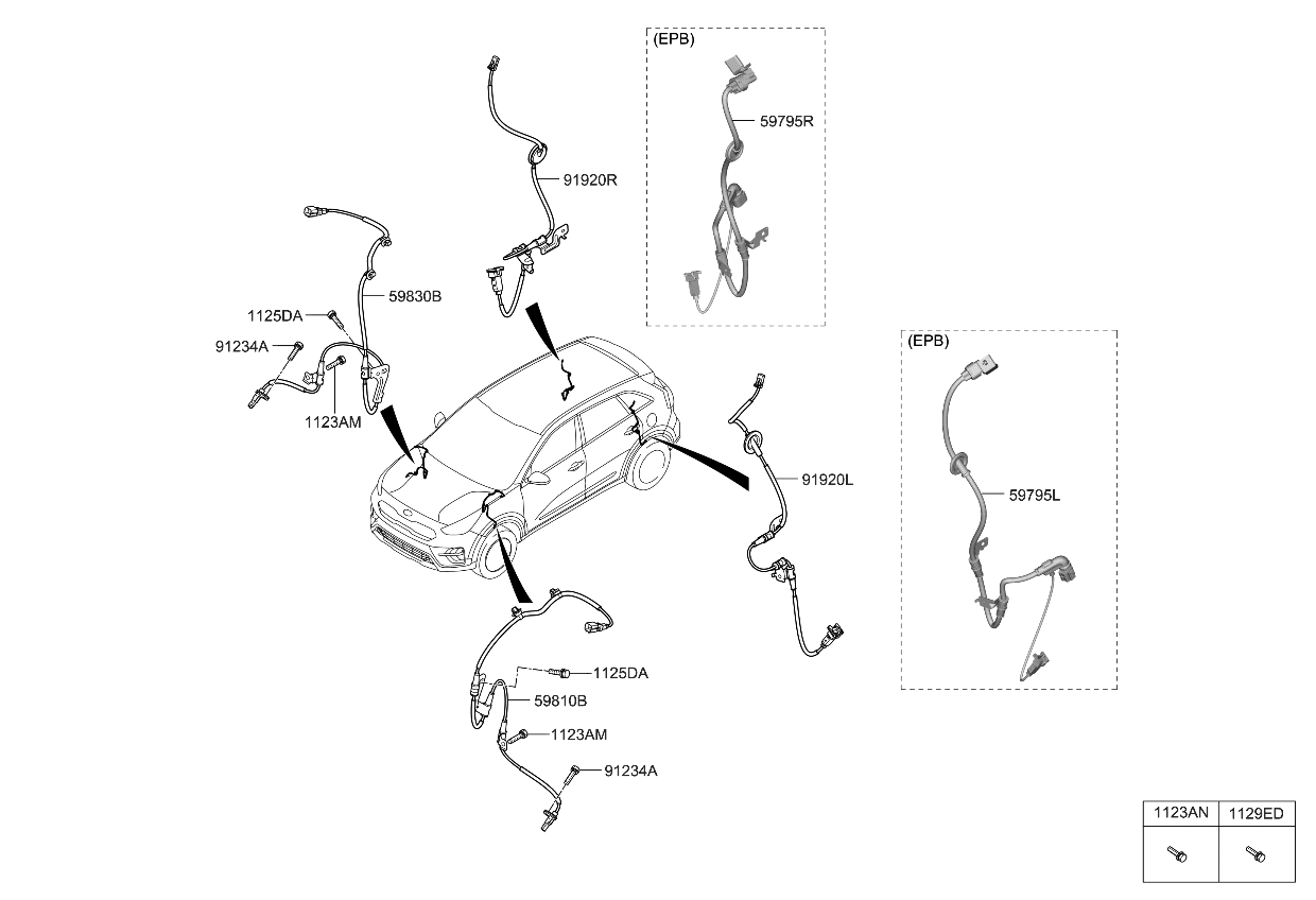 Kia 59795G5000 Wiring-EPB Conn Ex