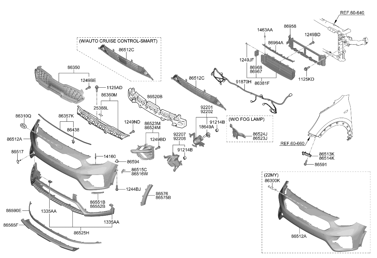 Kia 86564G5500 Cover-Fr Bumper Fog