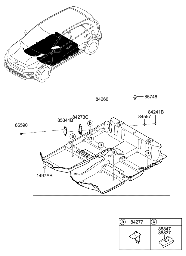 Kia 84270F2100WK Hook-Car Mat