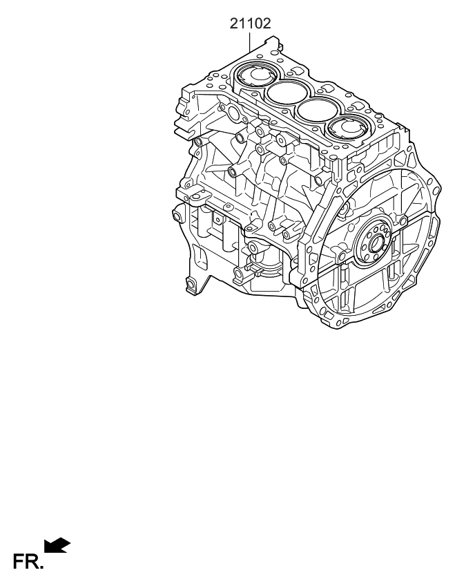 Kia 219T203S00 Engine Assembly-Short