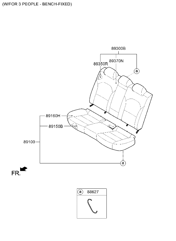 Kia 89300M7000B41 Back Assembly-Rr Seat