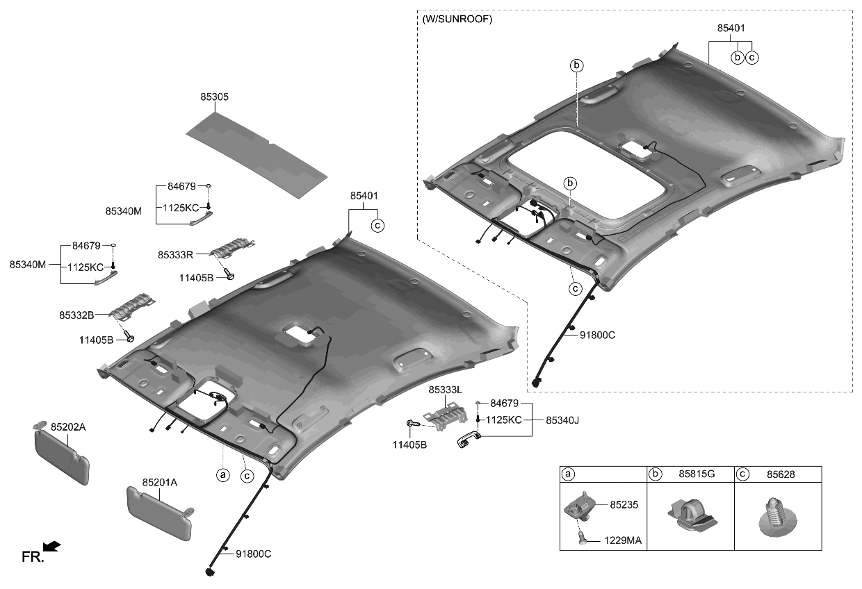 Kia 85410M7040BGA Headlining Assy