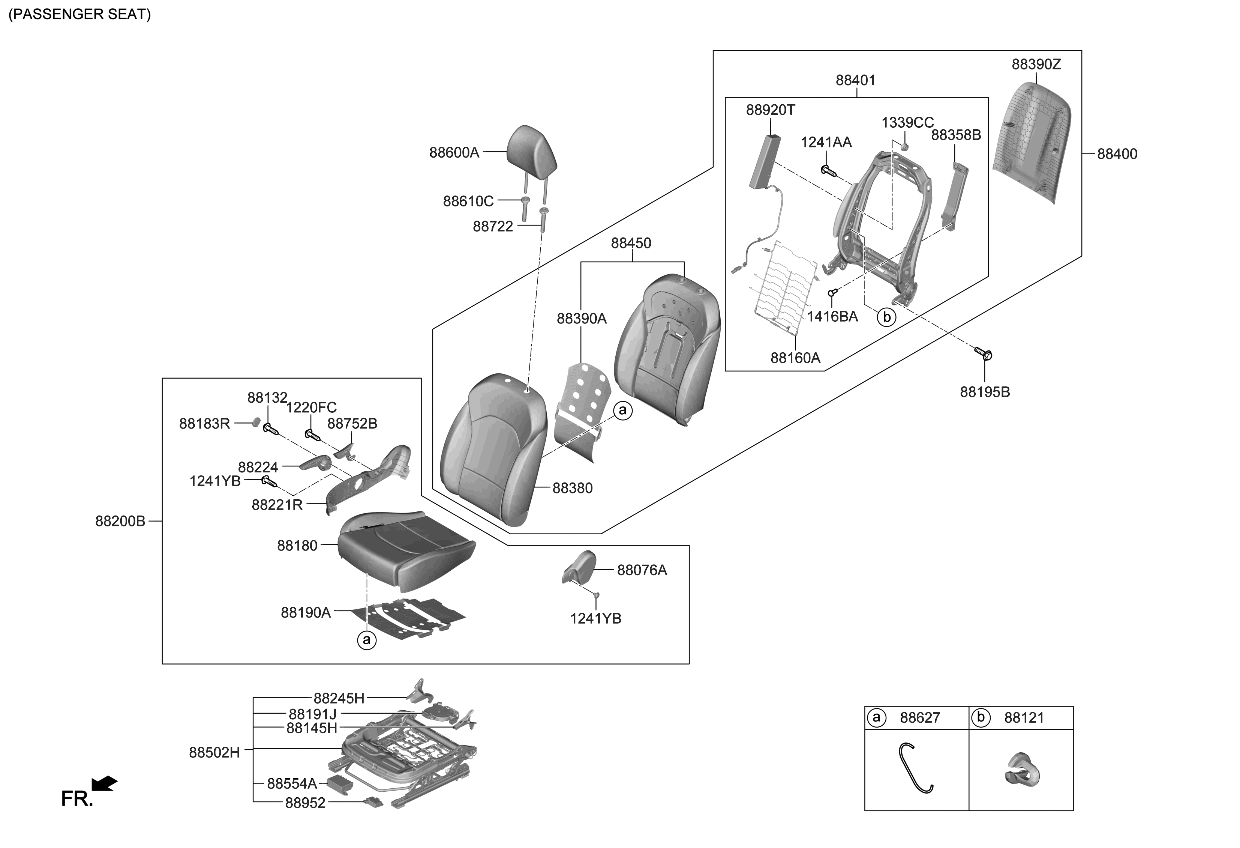 Kia 88400M7070B4S Back Assembly-Fr Seat,RH