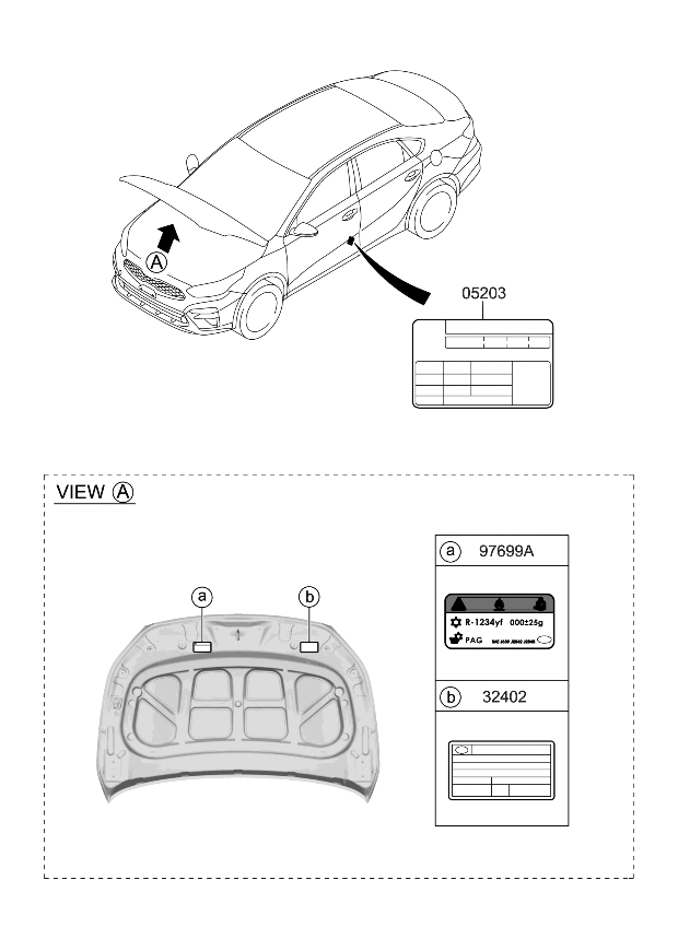 Kia 05203M7510 Label-Tire Pressure