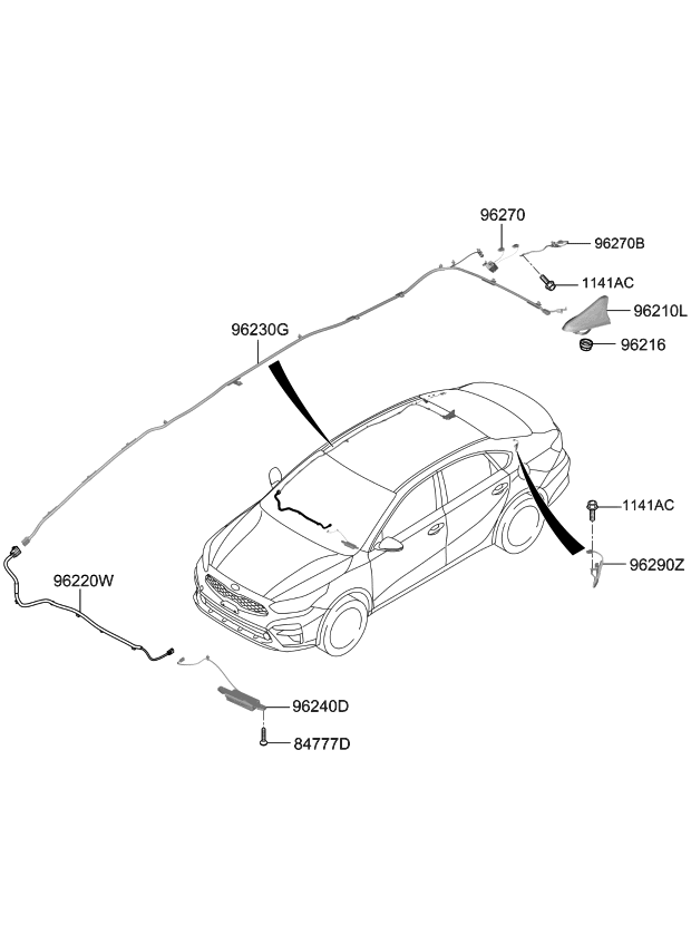 Kia 96230M7310 Feeder Cable-Antenna