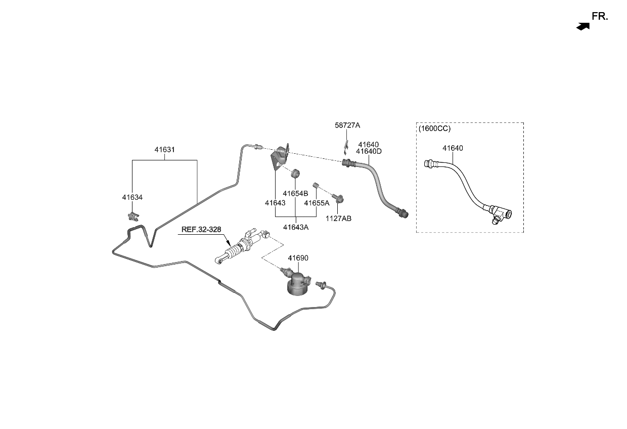 Kia 41640F2000 Clutch Hose Assembly