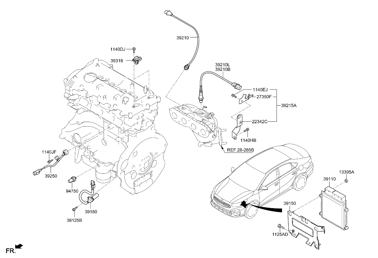 Kia 273402E010 Bracket-Oxygen SENSO