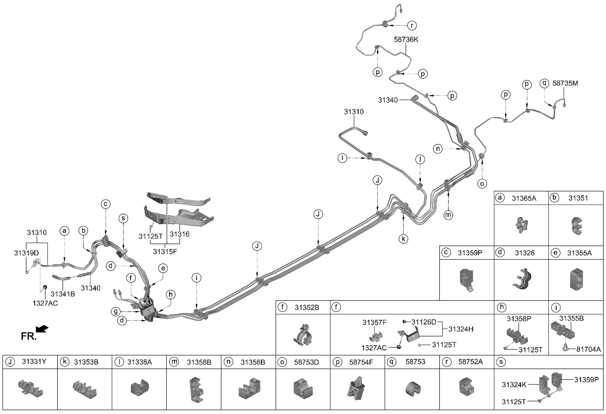 Kia 31351H8900 Clip-Fuel Line