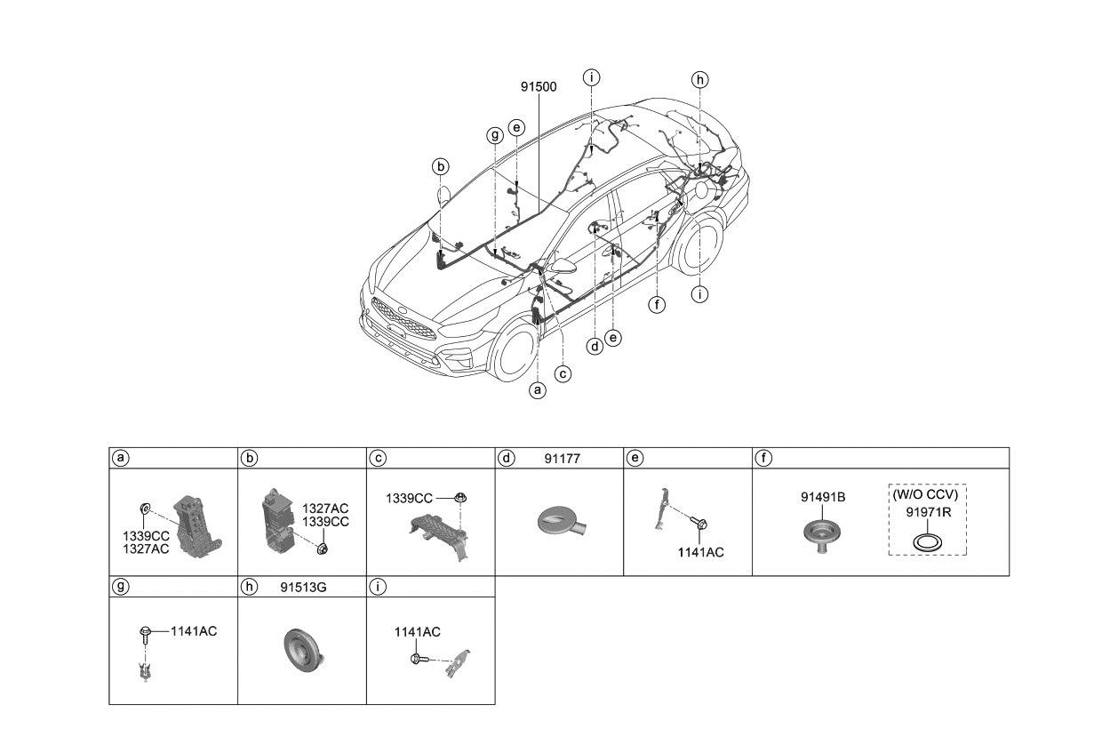 Kia 91510M7162 WIRING ASSY-FLOOR