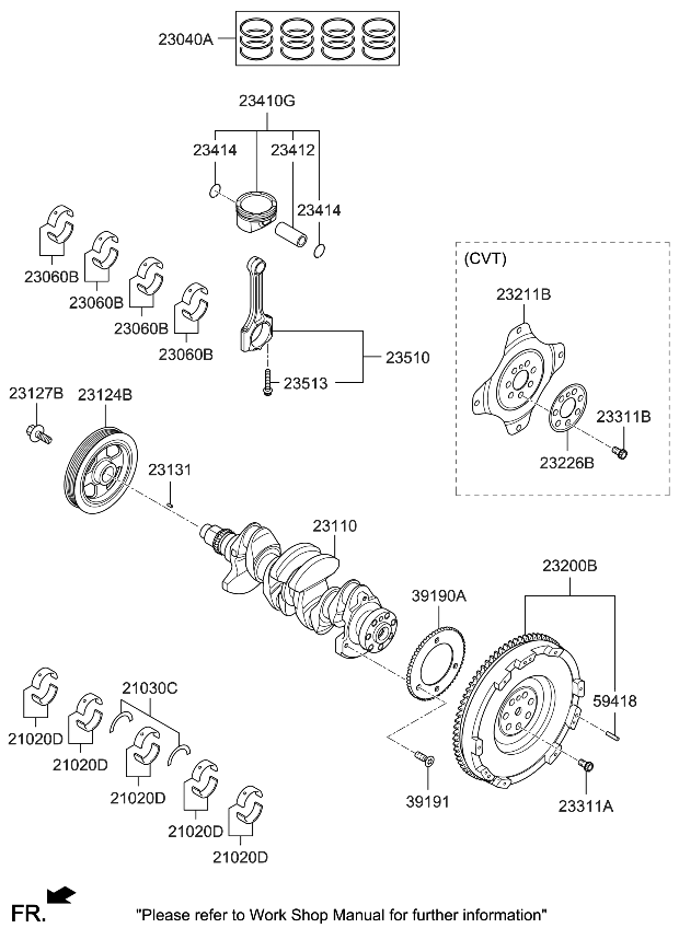 Kia 234122E500 Pin-Piston