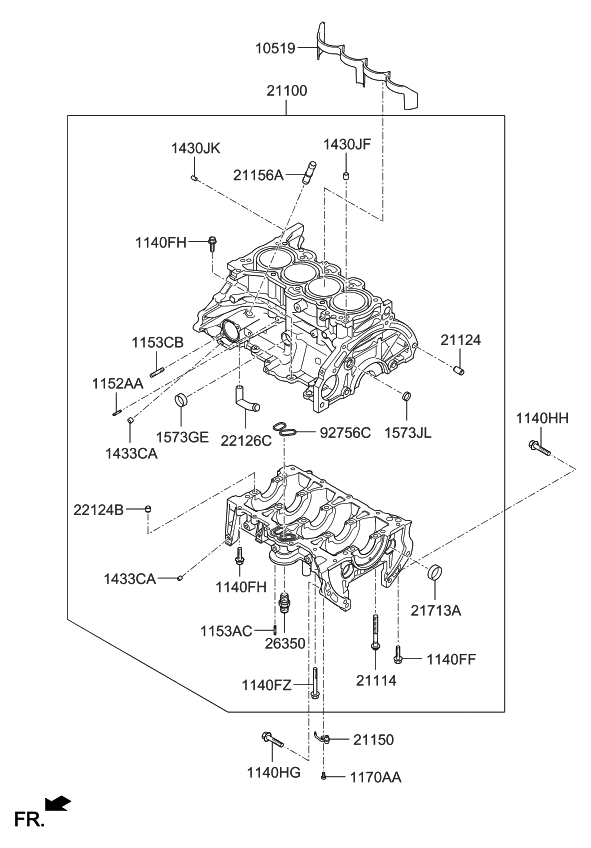 Kia 51ZN32EX00 Block Assembly-Cylinder