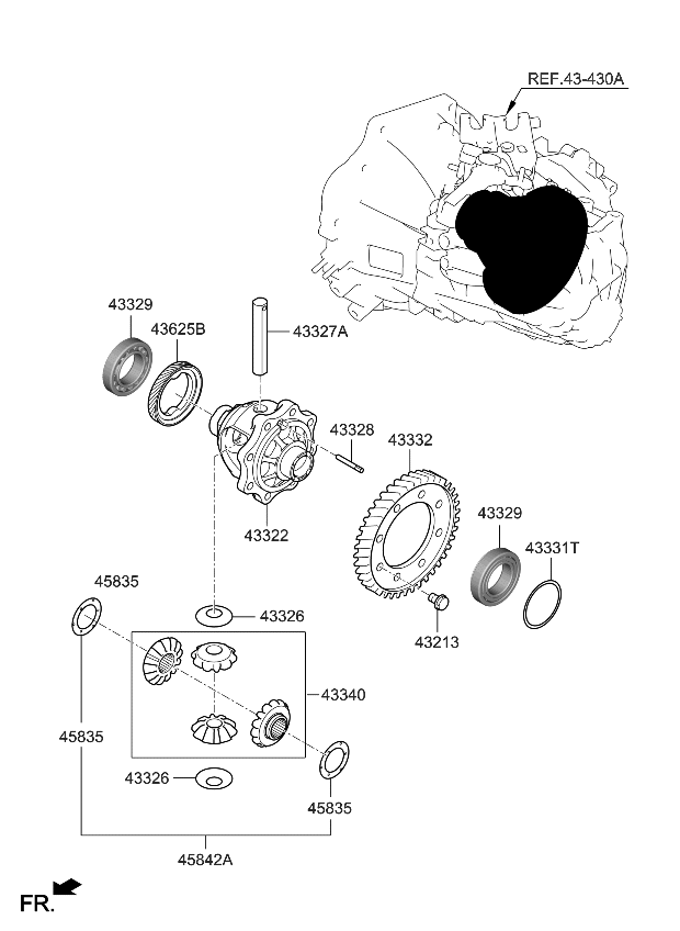 Kia 4333232270 Gear-Differential Dr