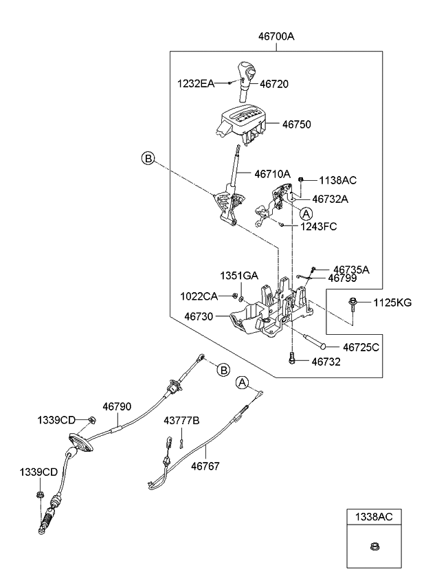 Kia 467321J200 Detent & Cable Bracket