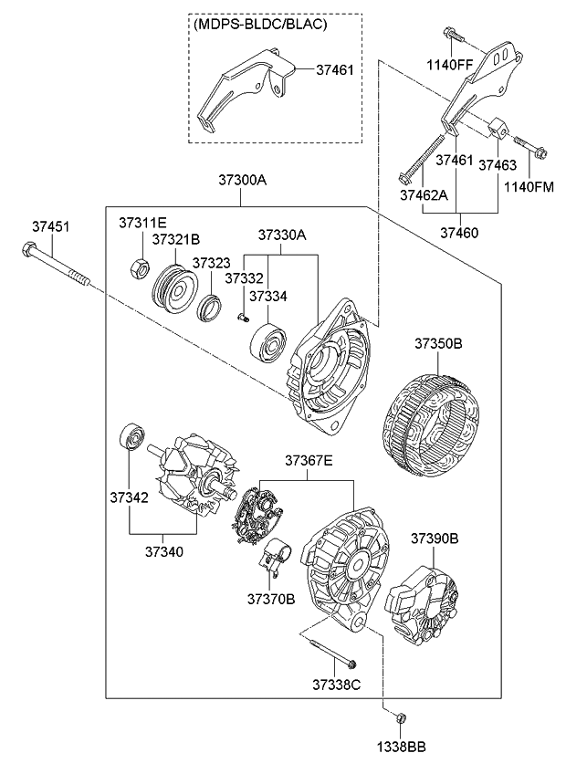 Kia 373602B100 Rectifier Assembly-Generator 373602B100 Kia Rectifier Assembly-Generator