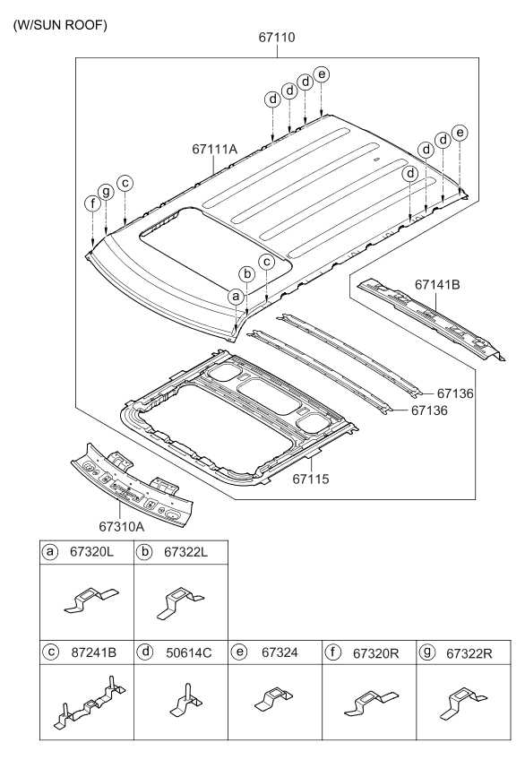 Kia 671102K310 Panel Assembly-Roof