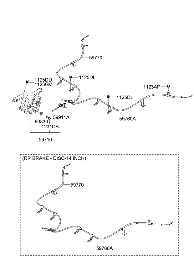 Kia 597102K000WK Lever Assembly-Parking Brake