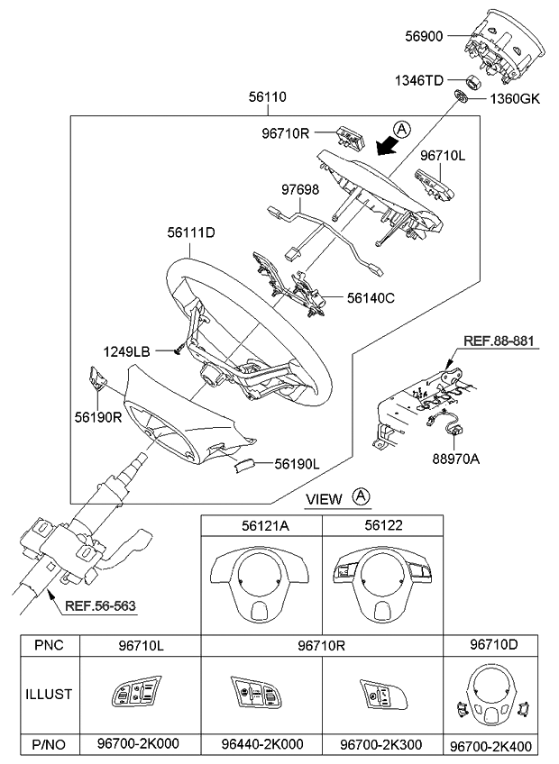 Kia 964402K005ALK Switch Assembly-Steering