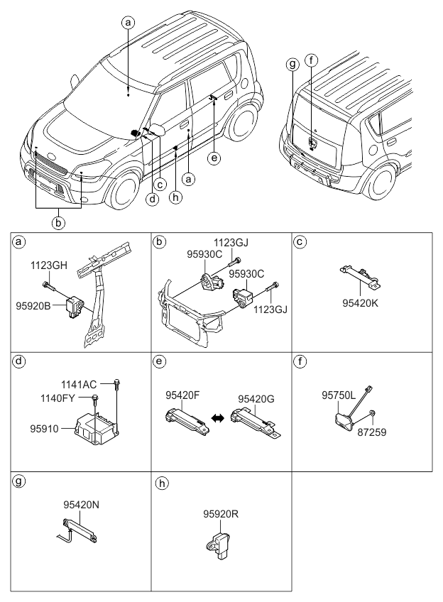 Kia 957602K000I2 Camera Assembly-Back View