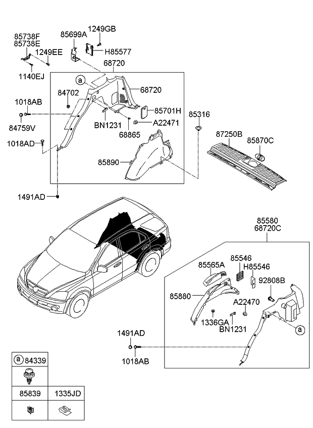 Kia 855553E501WK Trim Assembly-Rear Side,RH