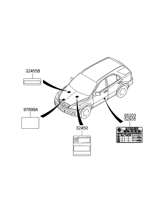 Kia 052033E550 Label-Tire Pressure