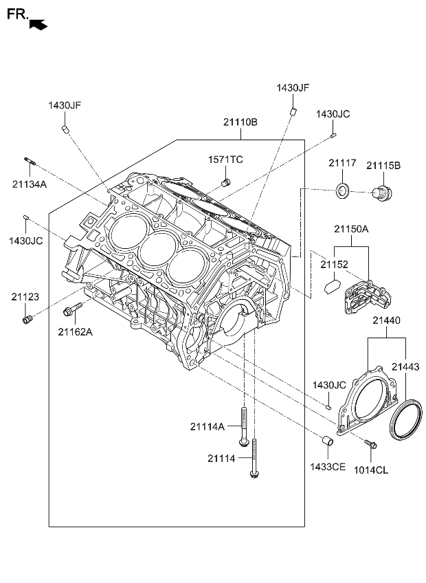 Kia 334Y33CH00 Block Sub Assembly-Cylinder