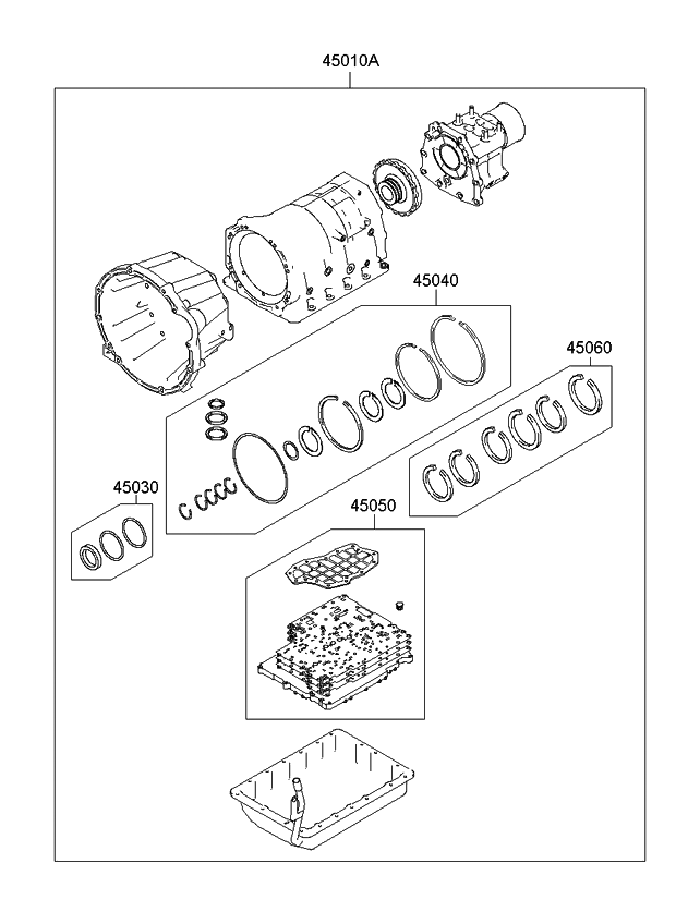 Kia 450404CB00 Seal Kit-Automatic TRANSAXLE Front&R Cl