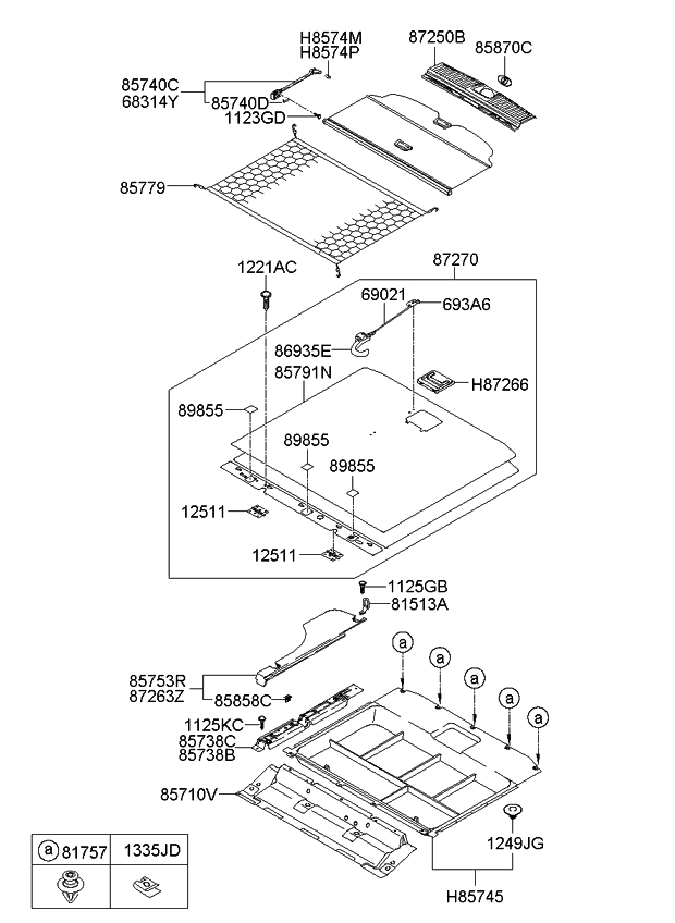 Kia 857203E000CY Luggage Mat