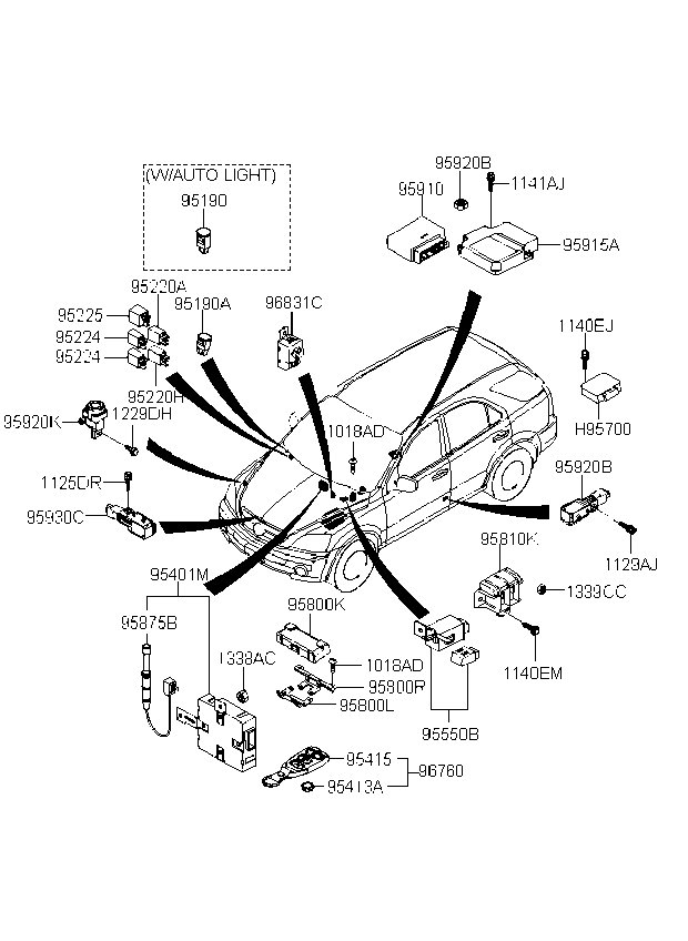 Kia 951003A100 BLANKING-HEADLAMP Level