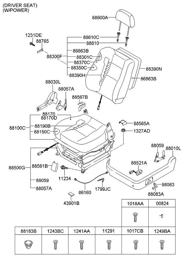 Kia 885623E230CY Cover-Front Seat Mounting Rear