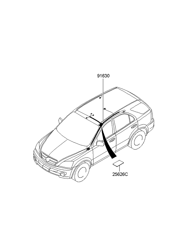 Kia 916013E061 Wiring Assembly-Roof