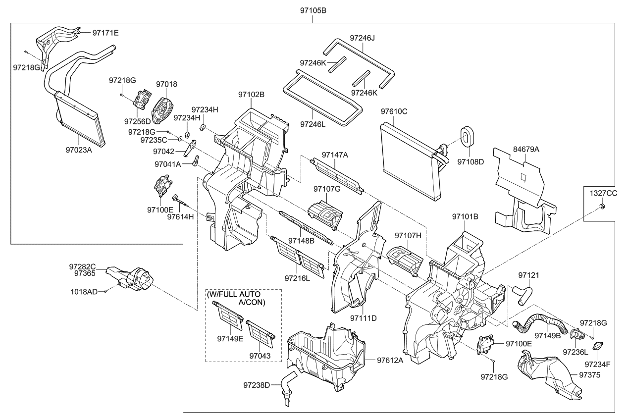 Kia 972053W021 Heater & EVAPORATOR