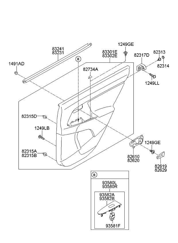 Kia 833073W050AN5 Panel Assembly-Rear Door Trim