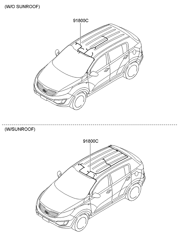 Kia 918003W731 Wiring Assembly-Roof