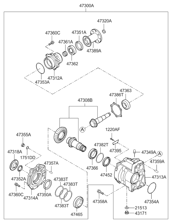 Kia 473393B630 Shaft Set-HYPOID GEA