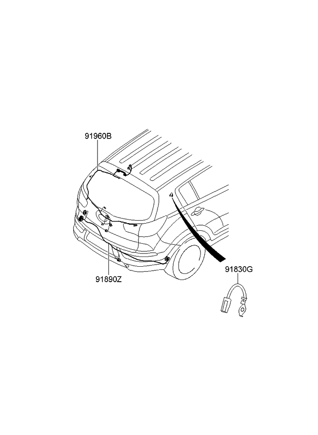 Kia 916803W060 Wiring Assembly-Tail Gate