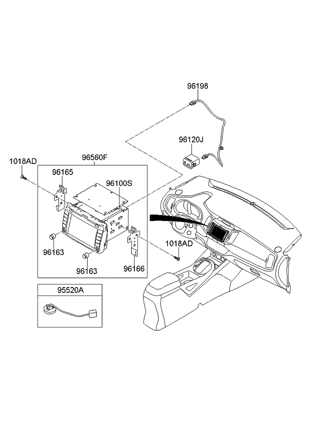 Kia 965603W102WK Head Unit Assembly-Avn