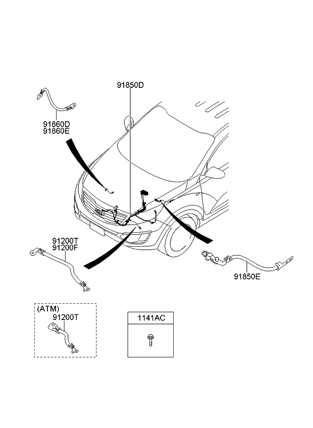 Kia 918603W220 Wiring Assembly-Engine Ground