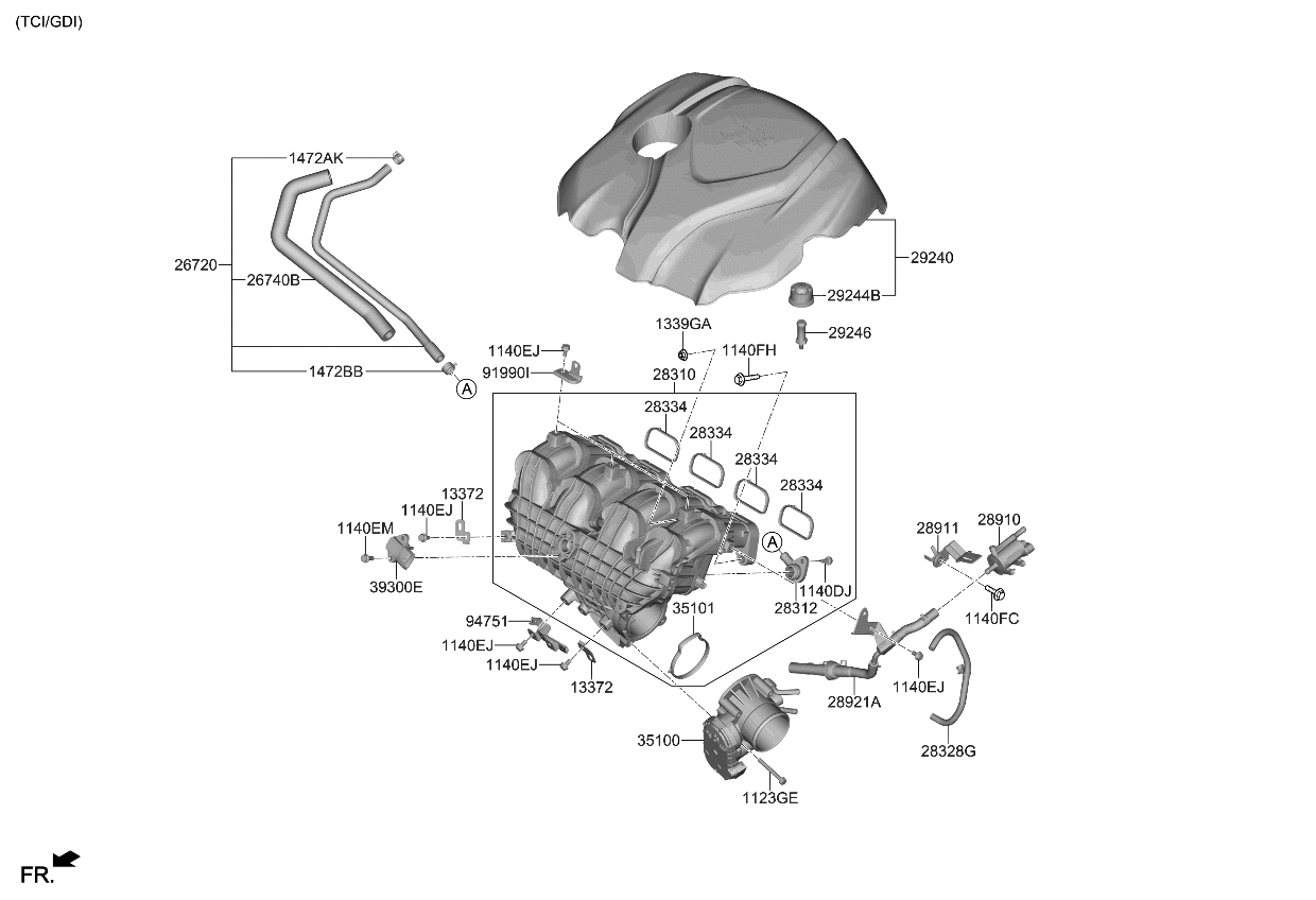 Kia 289212G750 Hose-Vapor