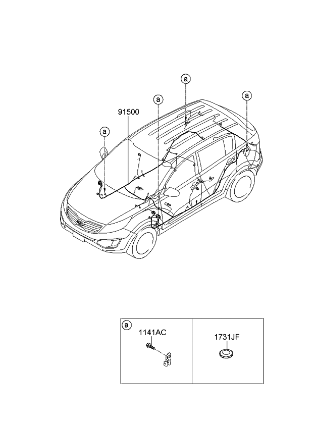 Kia 915053W851 Wiring Assembly-Floor