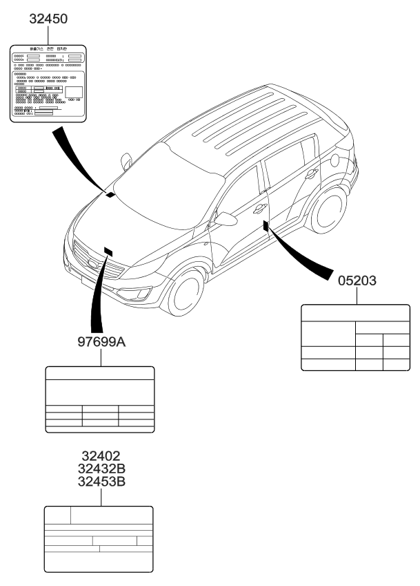 Kia 324582G132 Label-1 324582G132 Kia Label-1