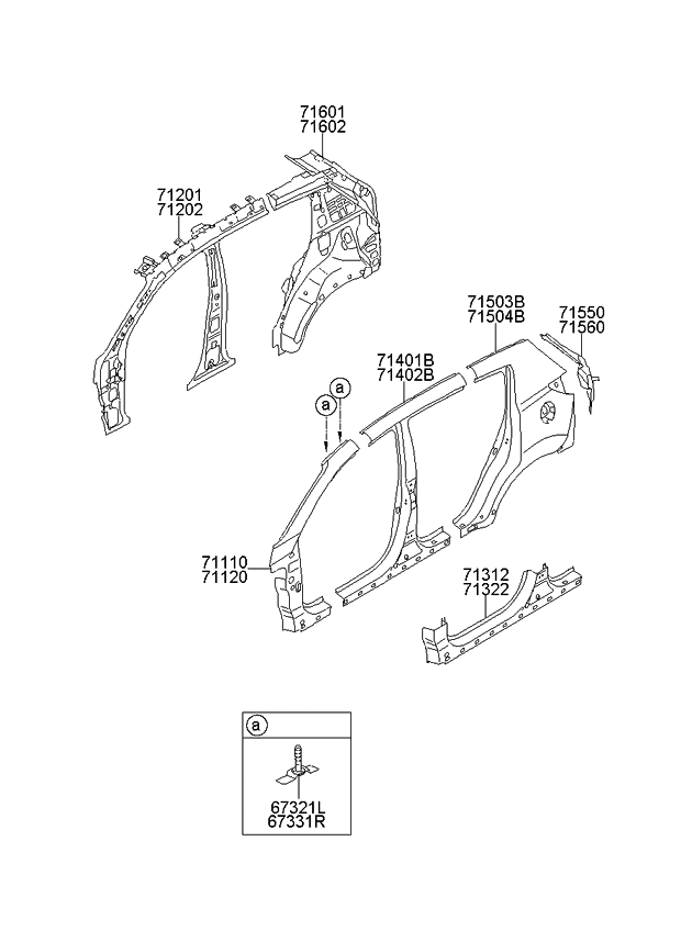 Kia 673213W300 Bracket Assembly-Roof Rack Front