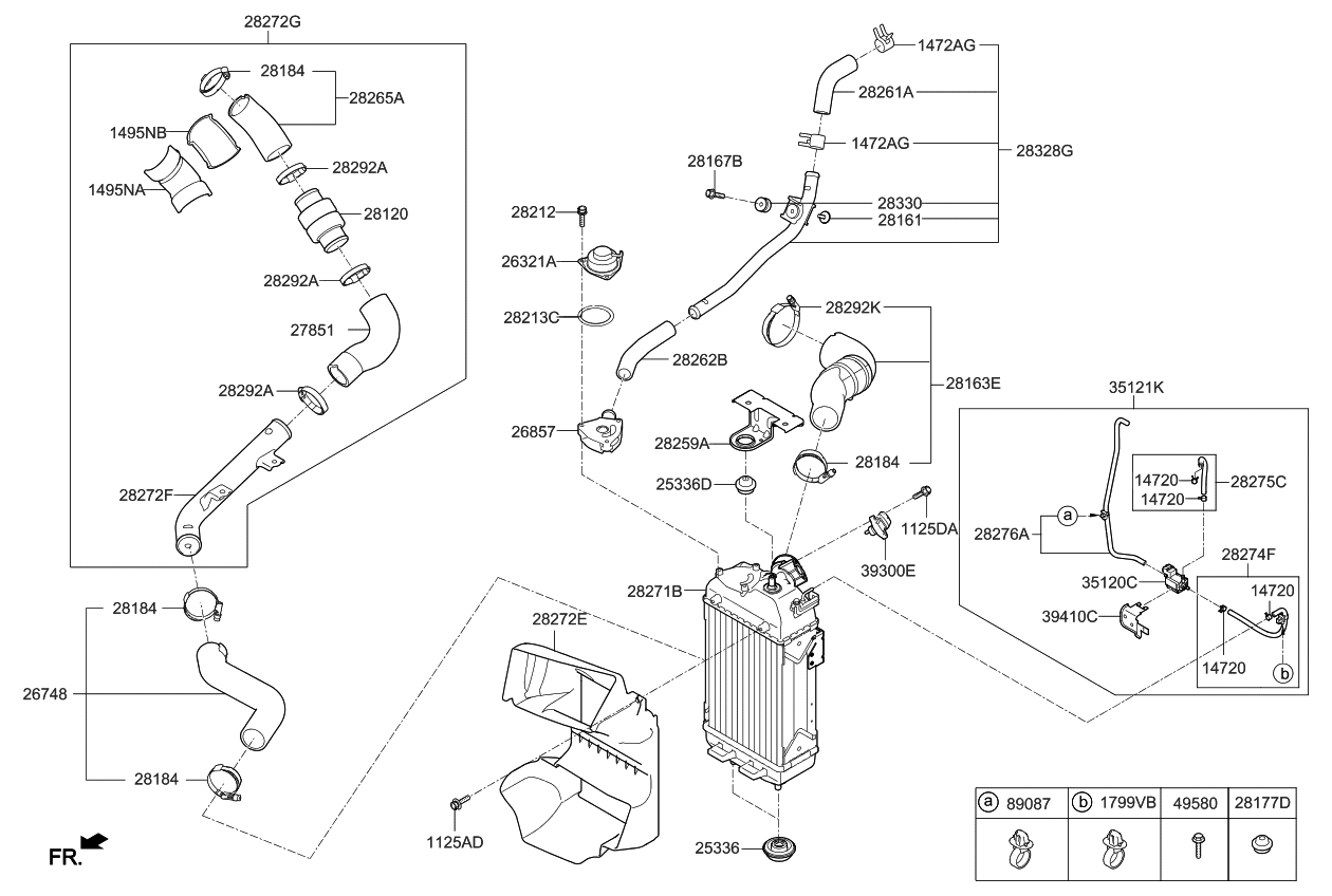 Kia 282782B720 Hose Assembly A-RECIRCUL