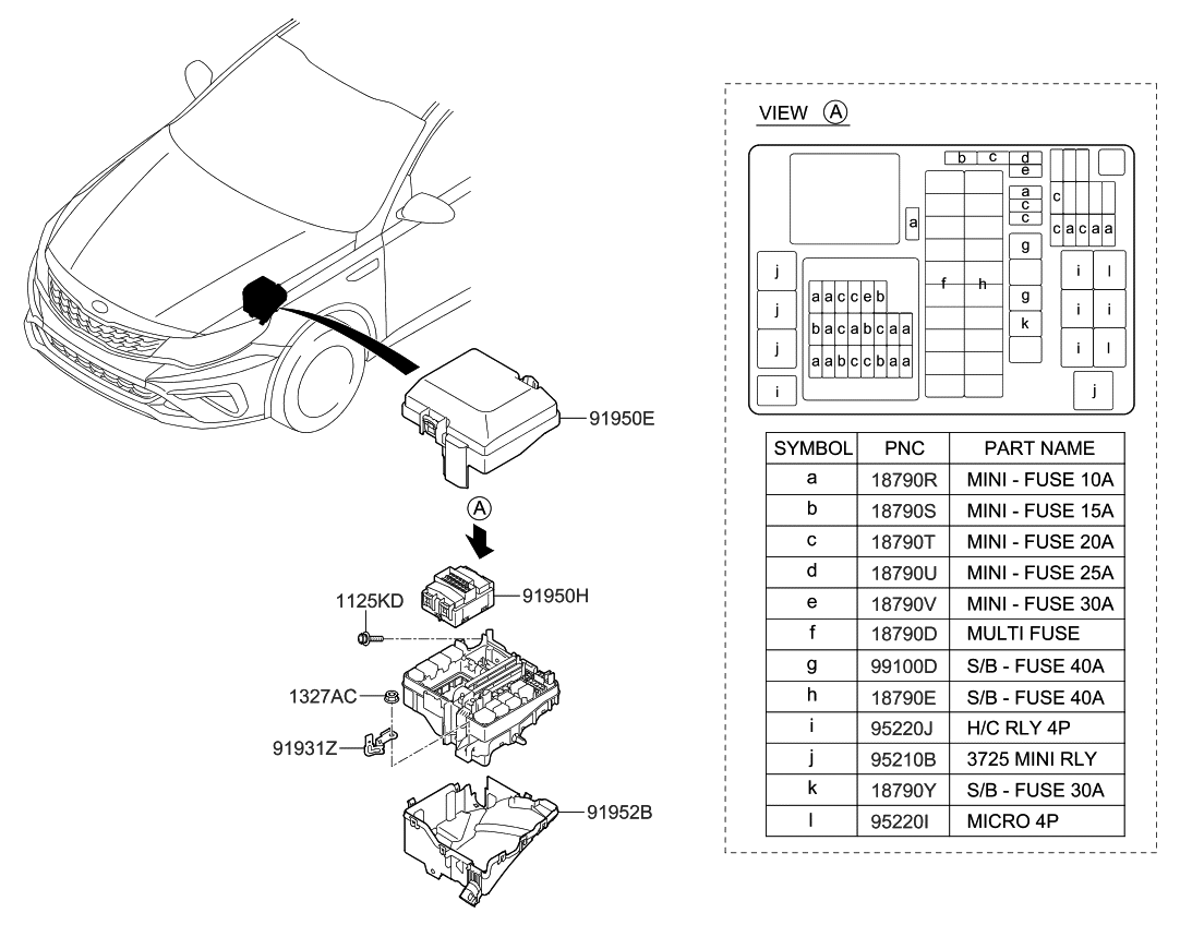 Kia 91950D4645 Pcb Block Assembly