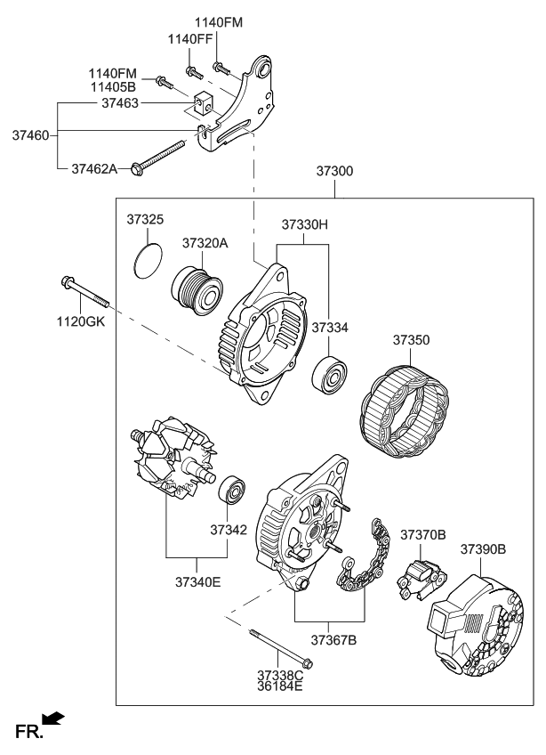 Kia 373252M400 Through Bolt